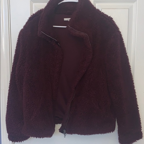 Pacsun Sherpa Teddy Zip-Up Jacket Coat - Picture 7 of 8